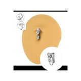 Arescollection DELİK GEREKTİRMEYEN ( DELİKSİZ) TAŞLI ZARİF SADE SALLANTISIZ KLİPSLİ FAKE GÖBEK PİERCİNGİ