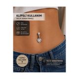 Arescollection delik gerektirmeyen klipsli deliksiz kullanım göbek piercingi