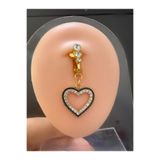 Arescollection DELİKSİZ ( DELİK GEREKTİRMEYEN) KLİPSLİ SIKIŞTIRMALI KALPLİ GÖBEK PİERCİNGİ