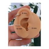 Arescollection KARARMAZ ZİRKON TAŞLI HALKA TRAGUS HELİX CONCH LOBE ROOK UYUMLU 1 ADET PİERCİNG KÜPE