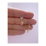 Arescollection sallanan ayıcık arkası düz önden takmalı helix kıkırdak tragus lobe uyumlu piercing küpe
