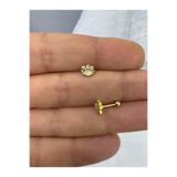 Arescollection Zirkon ve sedef taşlı pati 1 adet tragus helix lobe conch flat lobe uyumlu piercing küpe
