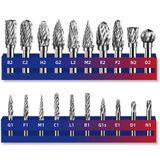 ARESMRO Karbür Çapak Seti 1/8" İnç Şaft (3 mm) Çap, 20 Parça Tungsten Çift Kesim Döner Kalıp Öğütücü Uçları - Alüminyum Metal Ahşap Oyma, Gravür, Parlatma, Delme için Kesme Çapakları
