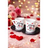 ARESTE AŞIKLAR 2 Lİ KAHVE FİNCANI SERAMİK