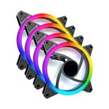 Arestech 4 Adet 12CM Rgb Rainbow Fan 4'lü Set 120MM Fan Molex Kasa Fanı