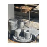 ARESTONE gri mermer banyo seti 8li