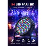 Arfseb 54 LED PAR Işık RGB Sahne Aydınlatma – Ses Kontrollü DJ Disco Işığı Ev Ve Sahne Kullanımı
