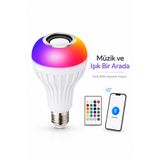 Arfseb Akıllı RGB Bluetooth Hoparlörlü Led Ampul E27 Kumandalı Müzikli Renk Değiştiren Ampul