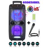 Arfseb Bluetooth Karaoke Hoparlör RGB Işıklı Mikrofonlu Taşınabilir Parti Hoparlörü Güçlü Bass USB AUX