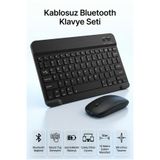 Arfseb Kablosuz Klavye Mouse Seti Telefon Tablet ve PC Uyumlu Wireless Sessiz Slim Tasarım- Siyah