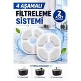 Arfseb Kedi Su Pınarı Yedek Filtresi 2 Adet 4 Aşamalı Aktif Karbonlu Filtre