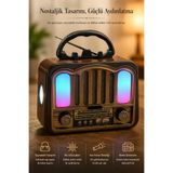 Arfseb Retro Radyo Bluetooth Hoparlör LED Işıklı Fenerli Taşınabilir Nostaljik Radyo
