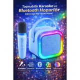 Arfseb RGB Işıklı Taşınabilir Mikrofonlu Karaoke ve Bluetooth Hoparlör Seti