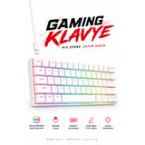 Arfseb RGB LED Aydınlatmalı Mekanik Gaming Klavye Beyaz Taşınabilir Kompakt Tasarım Type-C Bağlantılı