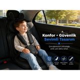 ARGALI Cozykid Ayı Bebek Çocuk Oto Koltuğu Emniyet Kemerli Destek Minderi - Siyah