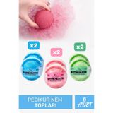 Argan Cure Banyo Topu, 6 Adet, 37g, Pedikür Nem Bombası, Renkli
