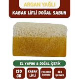 Argan Yağlı Kabak Lifli Sabun %100 Doğal El Yapımı Peeling Etkili Nemlendirici Cilt Sabunu