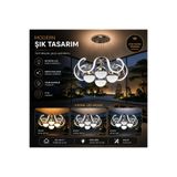 arge aydınlatma ZET 4 TOPLU LEDLİ SALON AVİZE MODELİ 3 RENK KROM KAPLAMA (BOYA DEĞİLDİR) ÇAP 45 CM
