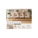 arge demo Vega Yemek Masası Sandalyesi Keten Kumaş (4 adet)