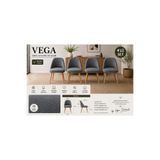 arge demo Vega Yemek Masası Sandalyesi Keten Kumaş (4 adet)