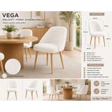 Argedemo Vega Yemek Masası Sandalyesi Welsoft Kumaş Balkon Ofis Sandalyesi - Beyaz