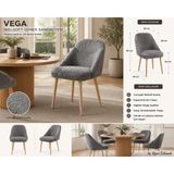 Argedemo Vega Yemek Masası Sandalyesi Welsoft Kumaş Balkon Ofis Sandalyesi - Gri