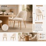 Argedemo Vega Yemek Masası Sandalyesi Welsoft Kumaş Balkon Ofis Sandalyesi - Krem