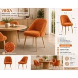 Argedemo Vega Yemek Masası Sandalyesi Welsoft Kumaş Balkon Ofis Sandalyesi - Turuncu