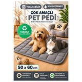 argehome Yıkanabilir Çiş Pedi Sıvı Geçirmez Pet Pedi Kedi Köpek Altlığı Antrasit Training Pad 50x60 cm 3 Ebat