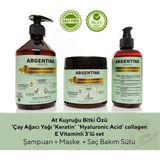Argentina Keratin ve Argan Yağlı Saç Bakım Seti - Dökülmeyi Önleyici ve Saç Güçlendirici, 3'lü Set: Keratin, Argan Yağı ve At Kuyruğu Özleri