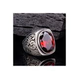 Argento Silver Kırmızı Zirkon Taşlı 925 Ayar Gümüş Yüzük