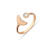 Argentum Concept Y011801 Balina Kuyruğu Motifli Gümüş Rose Yüzük