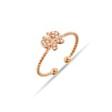 Argentum Concept Y013301 Kelebek Motifli Gümüş Rose Burma Yüzük