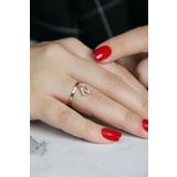 Argentum Concept Y021701 N Harfi Gümüş Rose Yüzük