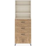 Arges Dolap 3 Raflı 3 Çekmeceli 2 Kapaklı 88x30x243 Aytaşı-Çam