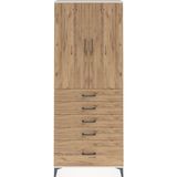 Arges Dolap 3 Raflı 5 Çekmeceli 2 Kapaklı 88x30x221 Aytaşı-Çam