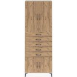 Arges Dolap 3 Raflı 5 Çekmeceli 4 Kapaklı 88x30x243 Aytaşı-Çam