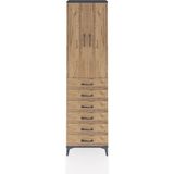 Arges Dolap 3 Raflı 6 Çekmeceli 2 Kapaklı 60X30X221 Antrasit-Çam