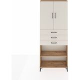 Arges Dolap 4 Raflı 3 Çekmeceli 2 Kapaklı 88X30X221 Çam-Aytaşı - Atlas Çam