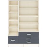 Arges Dolap 9 Raflı 4 Çekmeceli 132x30x195 Aytaşı-Antrasit/Aytaşı
