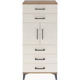 Arges Dolap Tek Raflı 5 Çekmeceli 2 Kapaklı 60X30X134 Çam-Aytaşı - Atlas Çam