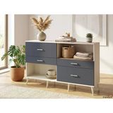 Arges Konsol Tek Raflı 4 Çekmeceli 176X30x99 Aytaşı-Çam/Antrasit