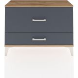 Arges Şifonyer 2 Çekmeceli 88X30X64 Çam-Antrasit - Atlas Çam