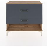 Arges Şifonyer 2 Çekmeceli 88X30X80 Çam-Antrasit - Atlas Çam