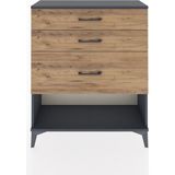 Arges Şifonyer 3 Çekmeceli 88X30X106 Antrasit-Çam