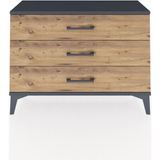 Arges Şifonyer 3 Çekmeceli 88X30X64 Antrasit-Çam