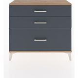 Arges Şifonyer 3 Çekmeceli 88X30X80 Çam-Antrasit - Atlas Çam