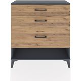 Arges Şifonyer 3 Çekmeceli 88X30X96 Antrasit-Çam