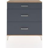 Arges Şifonyer 3 Çekmeceli 88X30X96 Çam-Antrasit - Atlas Çam