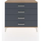 Arges Şifonyer 4 Çekmeceli 88X30X80 Çam-Antrasit - Atlas Çam